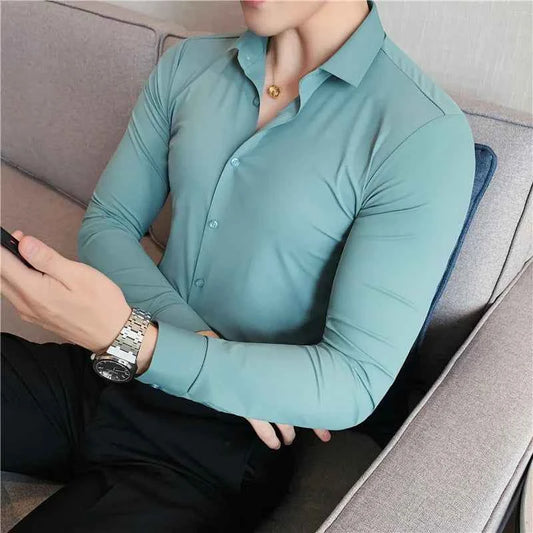 Men's Slim Fit Shirt Long Sleeve for Stylish Comfort