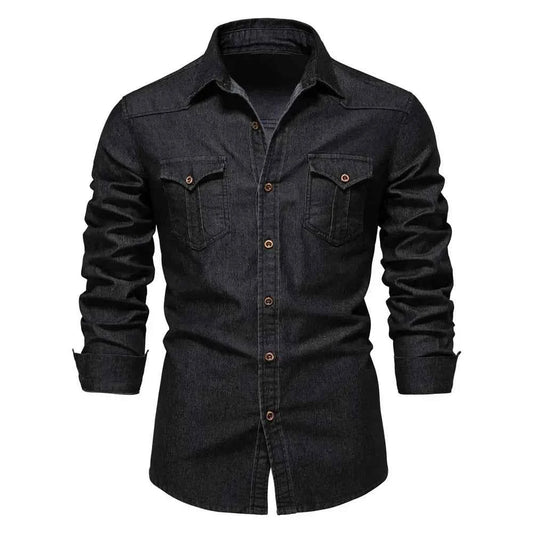 Men's Slim Fit Denim Shirt - Stylish and Comfortable