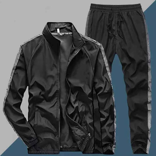 Men's Sportswear Set - 2-Piece Casual Tracksuit with Jacket & Sweatpants