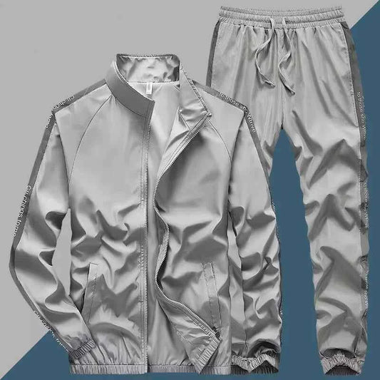 Men's Sportswear Set - 2-Piece Casual Tracksuit with Jacket & Sweatpants