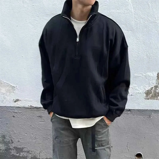 Y2K Vintage Half Zipper Sweatshirt for Men - Retro Style