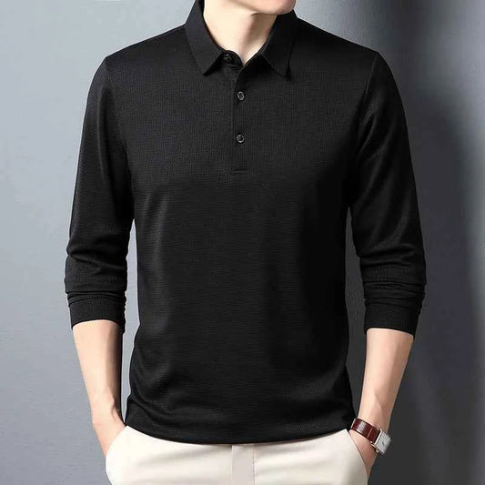 Men's Casual Polo Shirt - Long Sleeve Business Casual Summer Top