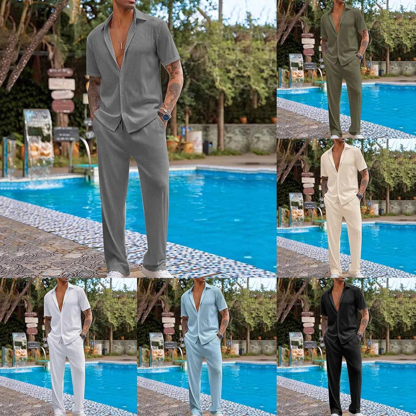 Men's Casual Set - 2-Piece Comfortable Apparel for Everyday Wear