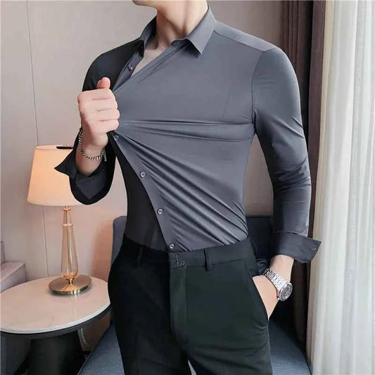 Men's Slim Fit Shirt Long Sleeve for Stylish Comfort