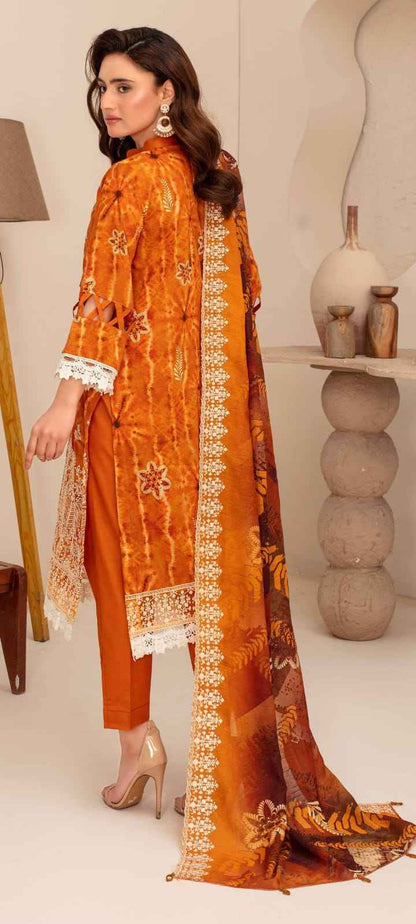 Elegant Orange Shalwar Qamiz Set