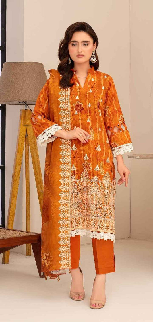 Elegant Orange Shalwar Qamiz Set